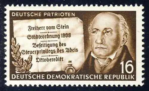 399 Freiherr vom und zum Stein 16 Pf, postfrisch **
