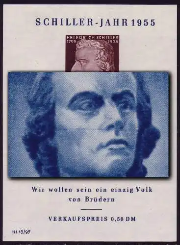 Block 12 X I Schiller PLF IX (mit IV), postfrisch **