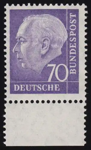263v Heuss II 70 Pf Unterrand ** postfrisch