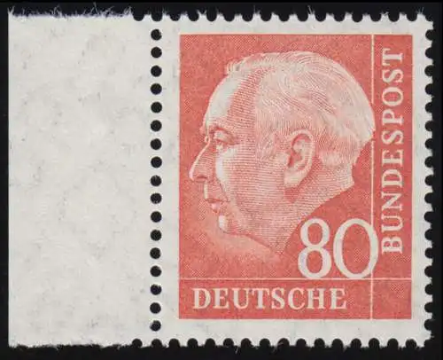 264v Heuss II 80 Pf Seitenrand li. ** postfrisch