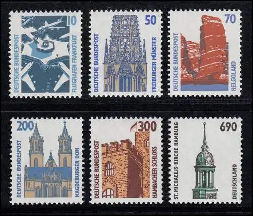 DM-Werte SWK MIT Melierfasern (y) statt ohne, 6 Werte kpl., Set ** postfrisch