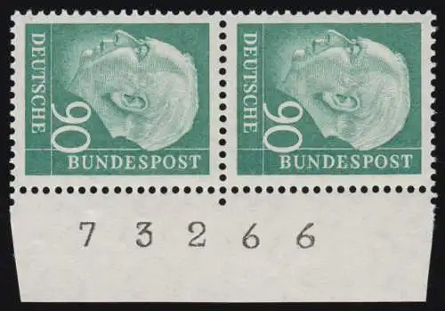 265v Heuss II 90 Pf Randziffern ** postfrisch