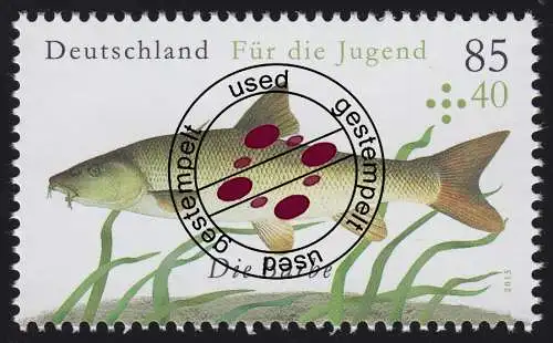 3170 Jugend - Süßwasserfische: Die Barbe, gestempelt O