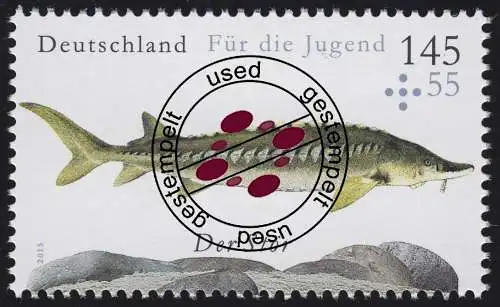 3171 Jugend - Süßwasserfische: Der Stör, gestempelt O