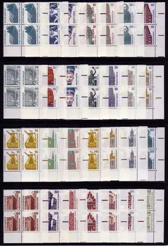 1339 ff SWK 28 Werte aus 100er-Bogen, Satz ER-Vbl. unten rechts **