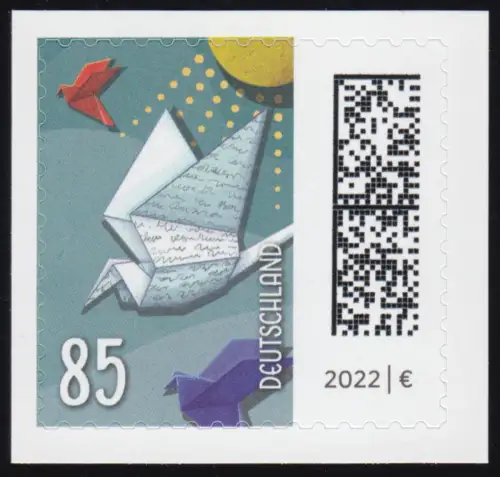 3652 Brieftaube 85 Cent, selbstklebend auf neutraler Folie, postfrisch **