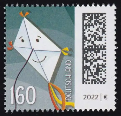 3647 Welt der Briefe: Briefdrachen 160 Cent, nassklebend, postfrisch **