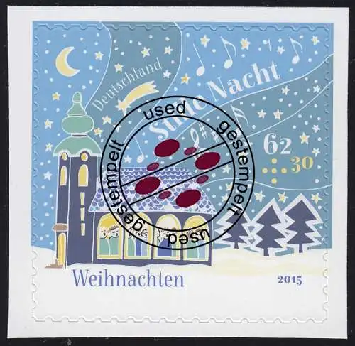 3186 Weihnachten - Stille Nacht, Heilige Nacht - selbstklebend  aus MH 102, O