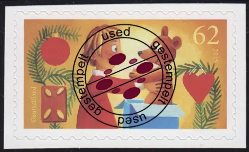 3187 Weihnachten - Freude schenken, selbstklebend aus FB 50, Bedarfs-O