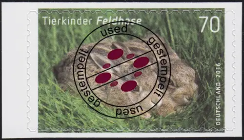 3223 Tierkinder: Feldhase, selbstklebend aus Folienblatt 55, Bedarfs-O
