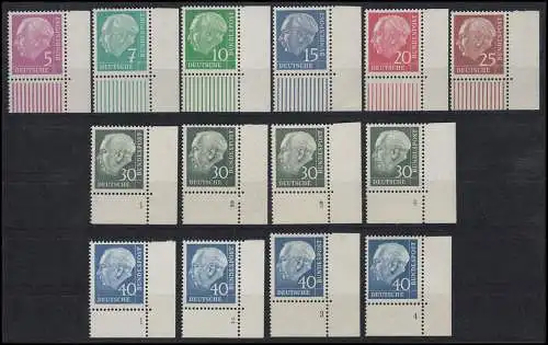 179y ff Heuss LUMOGEN 14 Ecken u.r. mit allen Formnummern, gepr. Schlegel, **