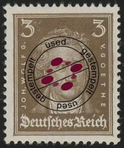 385 Köpfe berühmter Deutscher 3 Pf Goethe dklbraun O