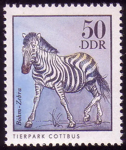 2037 Zootiere 50 Pf Böhm-Zebra, postfrisch **
