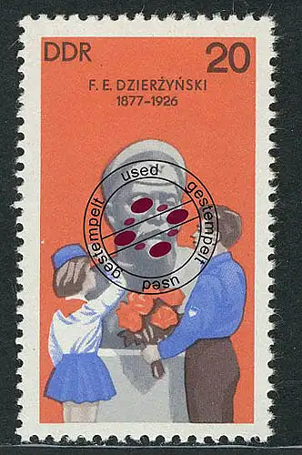 2252 Feliks Dserschinskij 20 Pf aus Block 49 O gestempelt