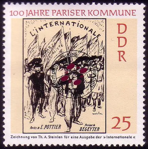 1657 Pariser Kommune 25 Pf, gestempelt O