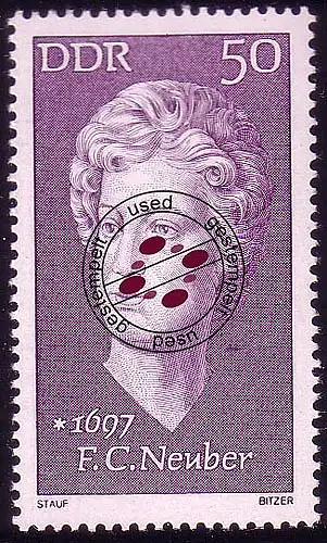 1735 Persönlichkeiten Friederike Neuber 50 Pf, gestempelt O