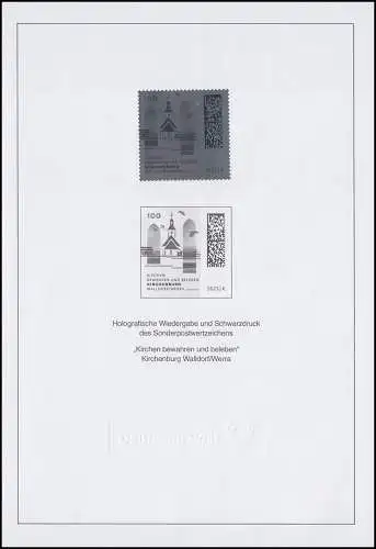 Schwarzdruck aus Jahrbuch 2023 Kirchenburg Walldorf/Werra mit Hologramm SD 46