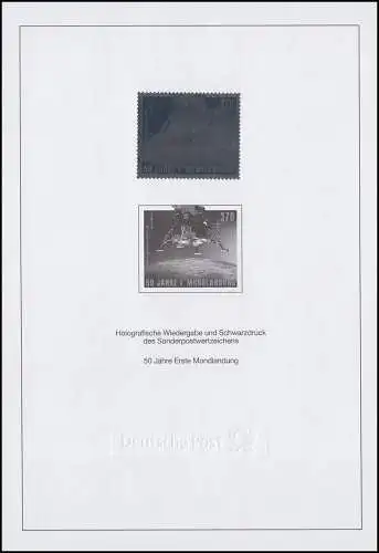 Schwarzdruck aus Jahrbuch 2019 Mondlandung mit Hologramm SD 42