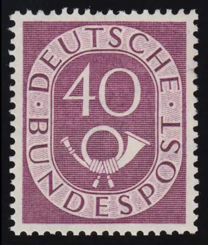 133 Posthorn 40 Pf. winzige Haftpunkte, Zähnung lt Abbildung, gpr. Schlegel BPP
