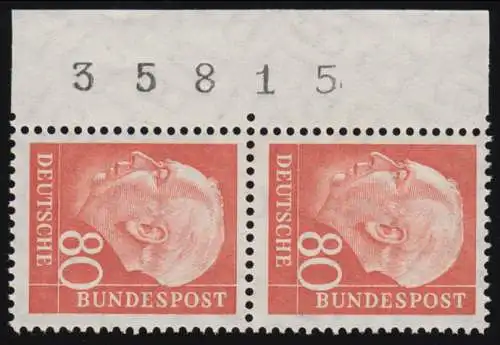 264v Heuss II 80 Pf Randziffern ** postfrisch