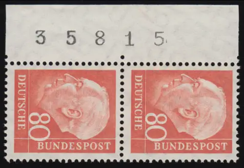 264v Heuss II 80 Pf Randziffern ** postfrisch