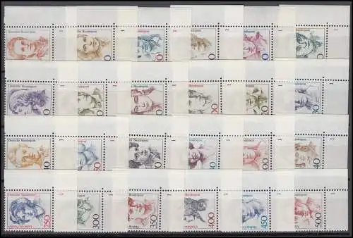 1304 ff Frauen, drei mal 24 Bogenecken u.r. FN 1 - 2 - 3 drei Sätze komplett **