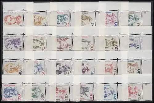 1304 ff Frauen, drei mal 24 Bogenecken u.r. FN 1 - 2 - 3 drei Sätze komplett **