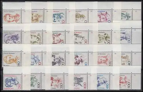 1304 ff Frauen, drei mal 24 Bogenecken u.r. FN 1 - 2 - 3 drei Sätze komplett **