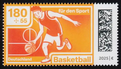 3906 Für den Sport 2025 - 180+55 Cent Basketball, postfrisch **