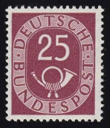 131 Posthorn 25 Pf. - postfrische Marke, perfekt gezähnt, geprüft Schlegel BPP