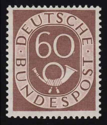 135 Posthorn 60 Pf. - sauber postfrische Marke, geprüft Schlegel BPP