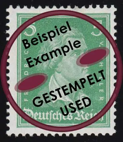 388 Köpfe berühmter Deutscher 5 Pf Schiller smaragdgrün O