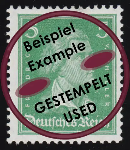 388 Köpfe berühmter Deutscher 5 Pf Schiller smaragdgrün O