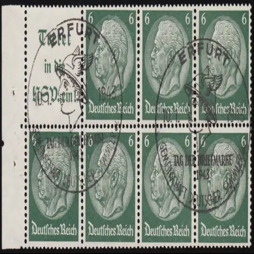HBL 96 Heftchenblatt Hindenburg, gestempelt O