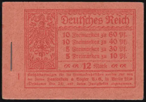 MH 15 Germania+Ziffer November 1921 * / Haftstellen unten an den Blättern