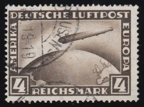 424 Luftschiff Graf Zeppelin 4 RM O gestempelt
