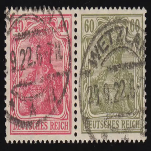 W 17 Germania-ZD 40/60 Pf., gestempelt O, geprüft Infla