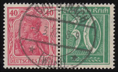 W 18 Germania/Ziffern 40/30 Pf., gestempelt O
