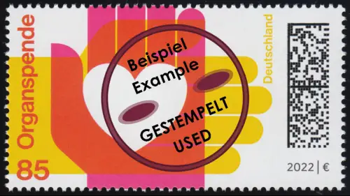 3693 Organspende, gestempelt O