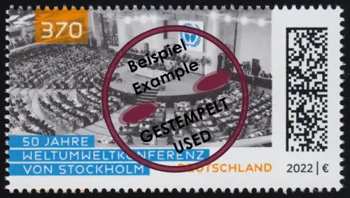 3692 Weltumweltkonferenz Stockholm 1972-2022, O gestempelt