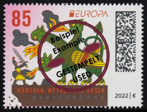 3687 EUROPA 2022: Märchen, Mythen, Sagen, gestempelt O