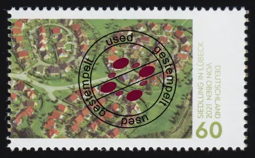3581 Deutschland von oben: Siedlung in Lübeck / rechts, nassklebend, O