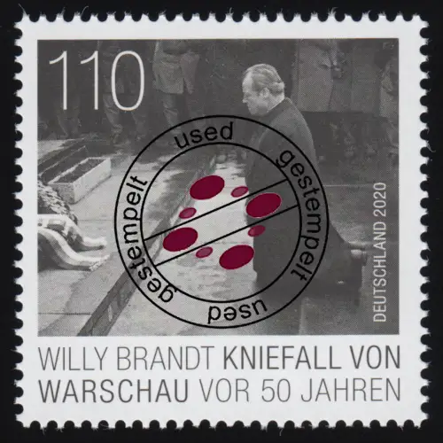 3579 Willy Brandt - Kniefall von Warschau, aus Zehnerbogen, O