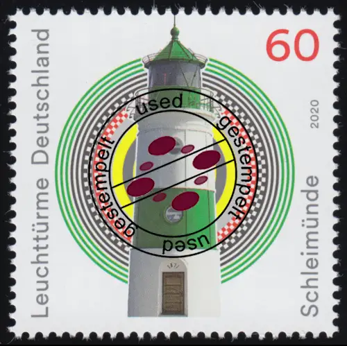 3552 Leuchtturm Schleimünde, nassklebend, O