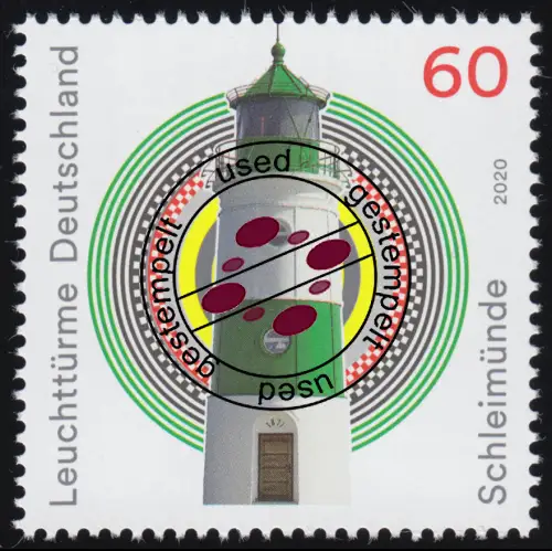 3552 Leuchtturm Schleimünde, nassklebend, O