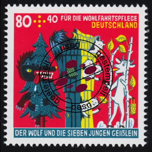 3522 Wofa Märchen Der Wolf und die sieben Geißlein 80 Cent, nassklebend, O