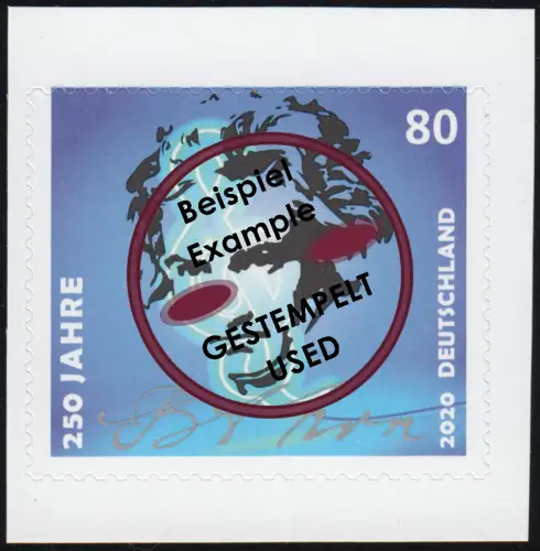 3520 Ludwig van Beethoven, selbstklebend aus MH 116, Bedarfsstempel O
