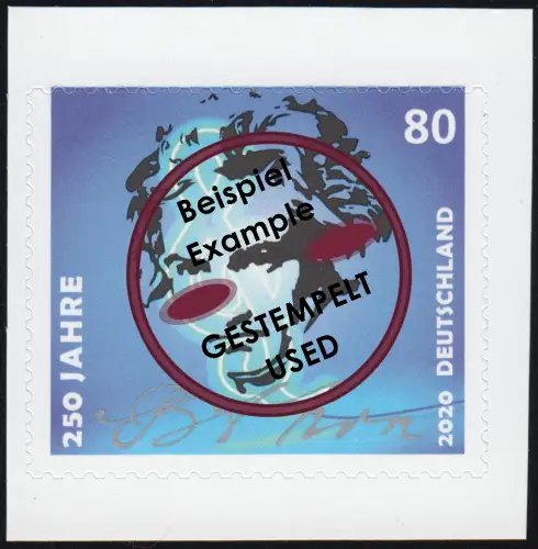 3520 Ludwig van Beethoven, selbstklebend aus MH 116, Bedarfsstempel O