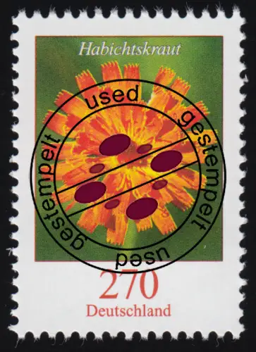 3475I Blume Habichtskraut 270 Cent, nassklebend, Raster 45/45, gestempelt O