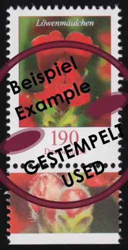 3474 Blume Löwenmäulchen 190 Cent, aus Bogen, gestempelt O